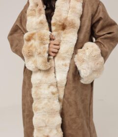 Almond Cream Coat, Winter Royal Farwa in Almond Cream