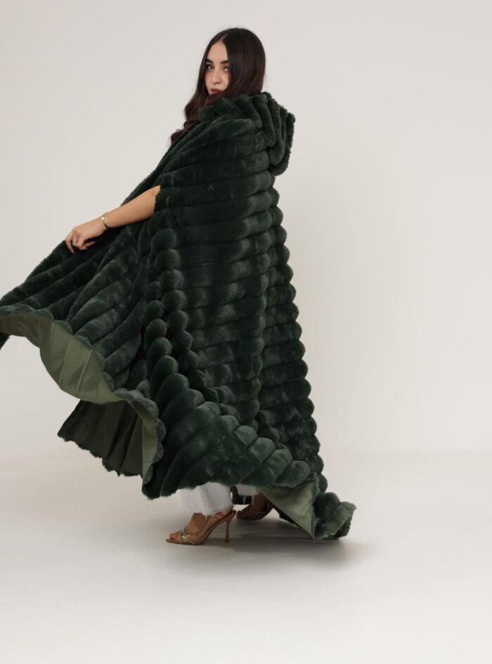 Emerald Wave Coat, Winter Royal Farwa in Emerald Wave