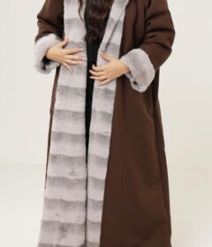 Mocha Frost Coat - Winter Royal Farwa in Mocha Frost