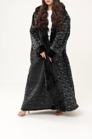 Noir Cube Coat, Winter Royal Farwa in Noir Cube