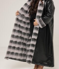 Obsidian Frost Coat - Winter Royal Farwa in Obsidian Frost