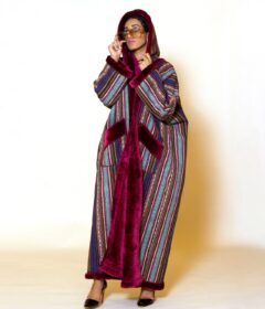 Patterned Dark Pink Farwa (coat)